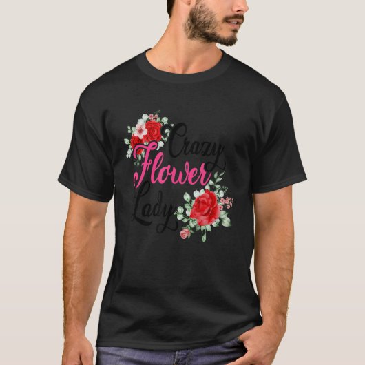 花熱狂する婦人ガーデニングガーデナーボタニカルプラン Tシャツ (正面)