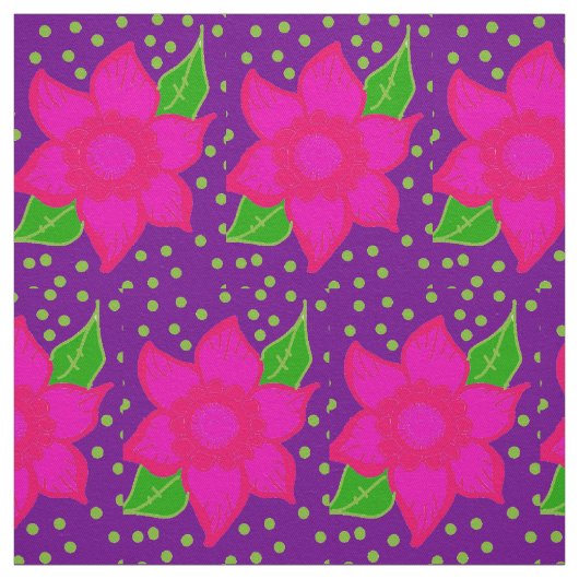 花熱狂する柄 ファブリック (見本)