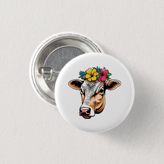 花牛 缶バッジ (正面&裏面)