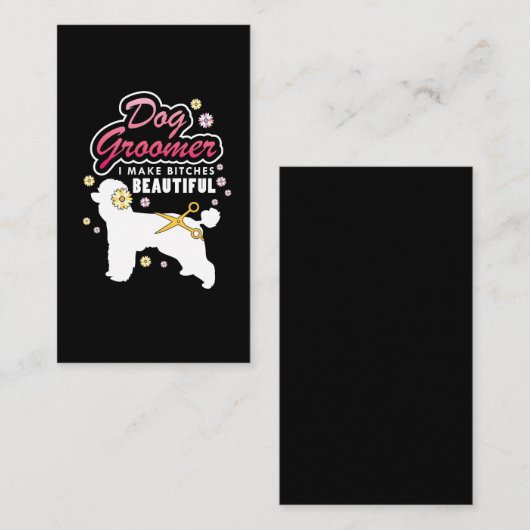花犬のトリマーのギフトペットグルーミング犬の恋人 名刺 (正面/裏面)