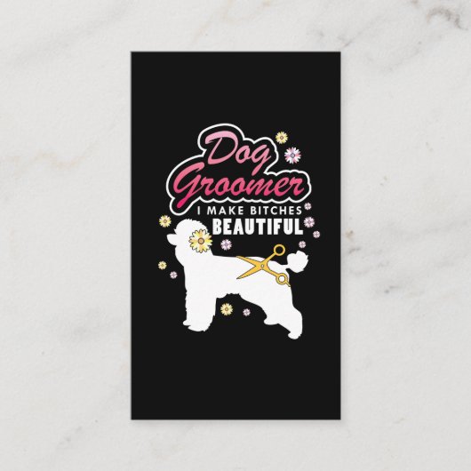 花犬のトリマーのギフトペットグルーミング犬の恋人 名刺 (正面)