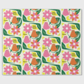 花猫と受信者名かわいい誕生日 ラッピングペーパー (フラット)