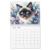 花猫 - 水彩肖像日曆 カレンダー (1月 2027)