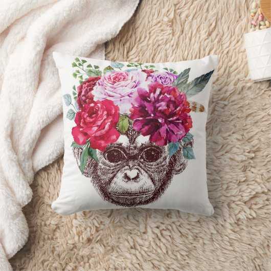 花猿の顔 クッション (ブランケット)