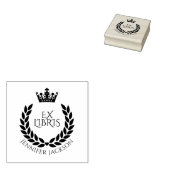 花環と王冠 エクスリブリス 図書館 本 ラバースタンプ (押印)
