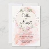 花環・ソフトピンクの結婚式招待状 案内状 (正面)