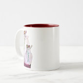 花瓶お洒落の水彩野花 ツートーンマグカップ (正面左)