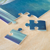 花瓶お洒落の紫色の花 ジグソーパズル (側面)