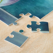 花瓶お洒落の紫色の花 ジグソーパズル (側面)