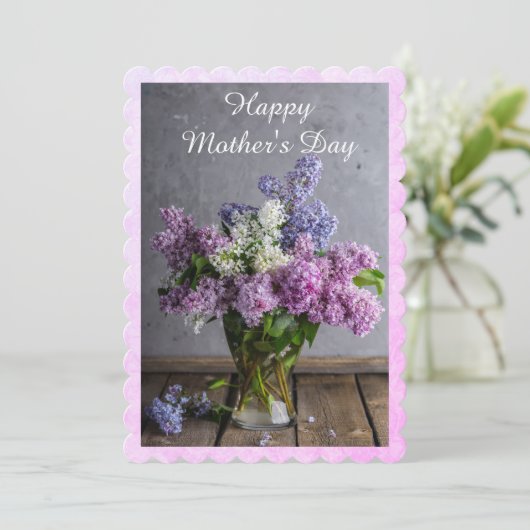 花瓶かわいらしのライラックお母さんのデイカード カード (スタンド正面)