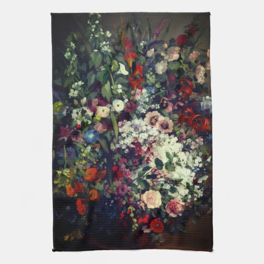 花瓶かわいらしの花束 キッチンタオル (縦)