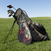 花瓶かわいらしの花束 ゴルフタオル (グリーン)