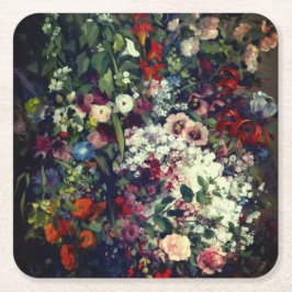 花瓶かわいらしの花束 スクエアペーパーコースター