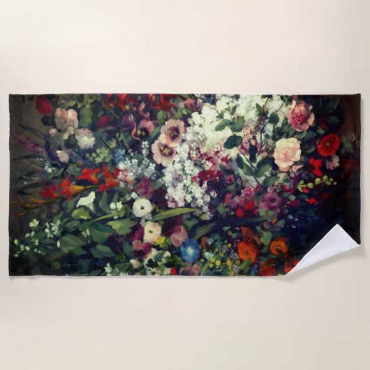 花瓶かわいらしの花束 ビーチタオル (正面)