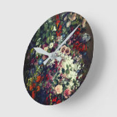 花瓶かわいらしの花束 ラウンド壁時計 (傾斜)