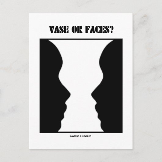 花瓶か顔?(錯覚) ポストカード (正面)