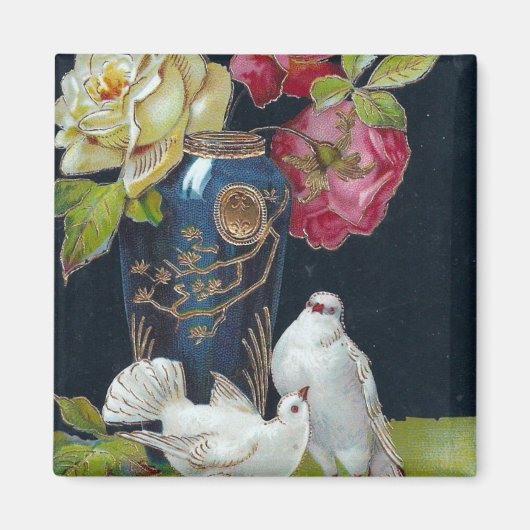 花瓶とハト マグネット (正面)