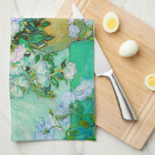 花瓶とバラバンゴッホファインアート キッチンタオル (四つ折り)