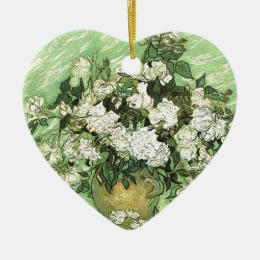 花瓶とバラ- Van ゴッホ セラミックオーナメント (正面)