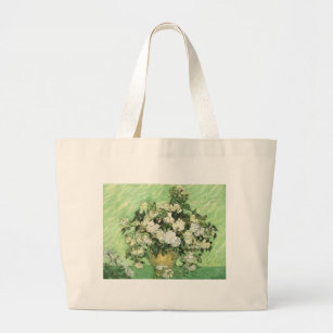花瓶とバラ- Van ゴッホ ラージトートバッグ