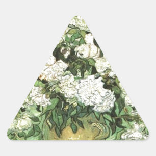 花瓶とバラ- Van ゴッホ 三角形シール