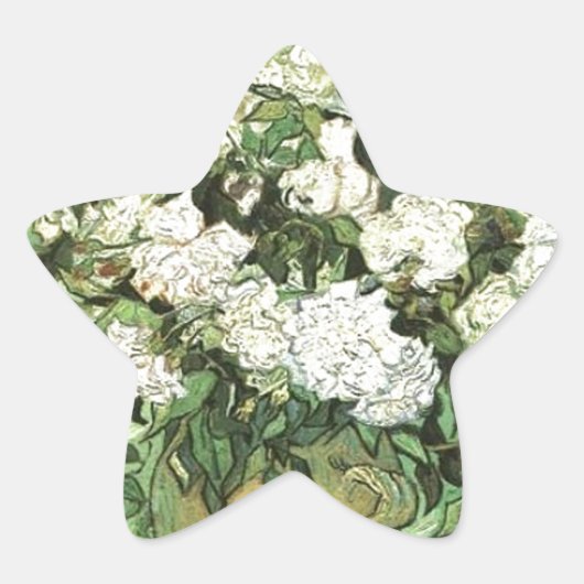花瓶とバラ- Van ゴッホ 星シール (正面)