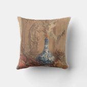 花瓶と乾中国のいたヒマワリで生きる クッション (裏面)