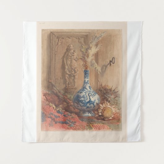 花瓶と乾中国のいたヒマワリで生きる タペストリー (正面)