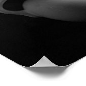 花瓶と牡丹の花白黒アートプリント ポスター (角)