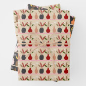 花瓶と花の混合ラッピング紙シート ラッピングペーパーシート (インサイチュ)