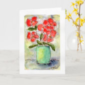 花瓶と花水彩グリーティングカード カード (黄色い花)