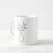 花瓶と葉っぱのマグカップ コーヒーマグカップ (正面左)