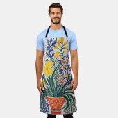 花瓶と野生の花 エプロン (着用した状態)