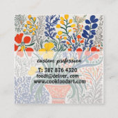 花瓶と野生の花 スクエア名刺 (裏面)