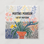 花瓶と野生の花 スクエア名刺 (正面)