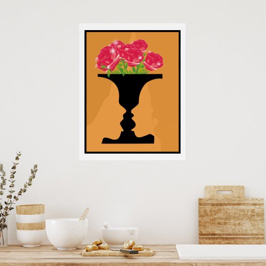 花瓶と顔 ポスター (キッチン)