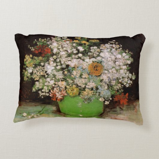 花瓶と《植物》百日草花by Vincent vanゴッホ アクセントクッション (裏面)