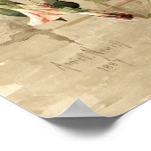 花瓶にぶら下がったピンク色の花 ポスター (角)