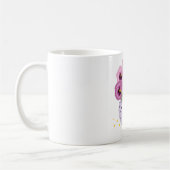 花瓶に入った7つのピンクのパンジー コーヒーマグカップ (左)