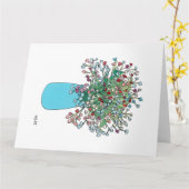 花瓶に咲く連続した線花 カード (黄色い花)