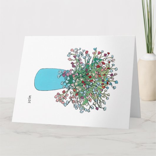 花瓶に咲く連続した線花 カード (正面)