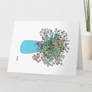 花瓶に咲く連続した線花 カード