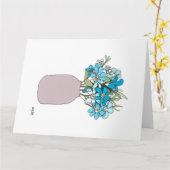 花瓶に咲く連続した線花 カード (黄色い花)