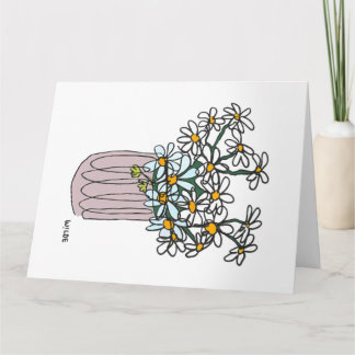 花瓶に咲く連続した線花 カード