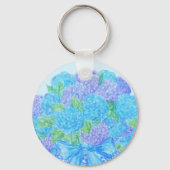 花瓶に描いた手描きのあじさい キーホルダー (裏面)