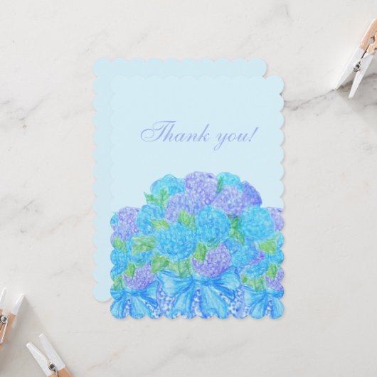 花瓶に描いた紫陽花 招待状 (正面/裏面インサイチュ)