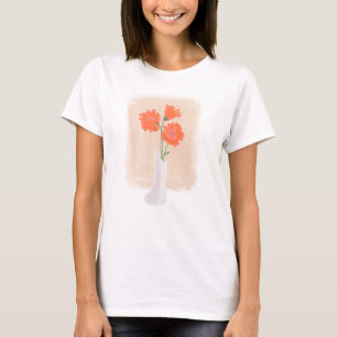 花瓶に活けた優雅な水彩花 Tシャツ