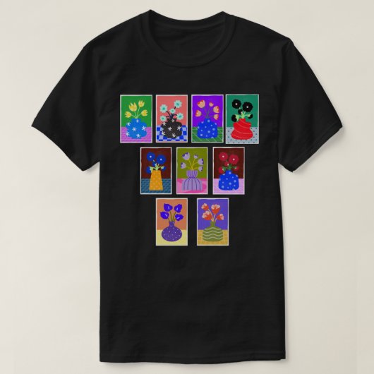 花瓶に活けた花のTシャツ Tシャツ (デザイン正面)
