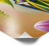 花瓶に活けた華やかな静物画 フォトプリント (角)