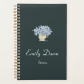 花瓶に灰色の青い花 プランナー手帳 (正面)